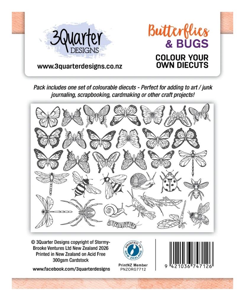 3Quarter Designs - Butterflies&amp; Bugs Die Cuts