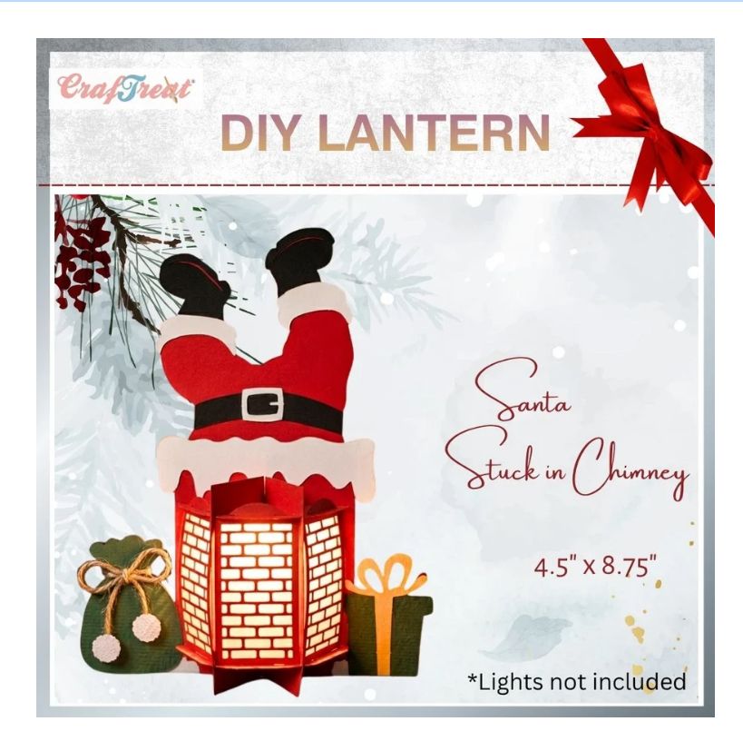 Craftreat - DIY Paper Lantern, Santa Stuck In Chimney