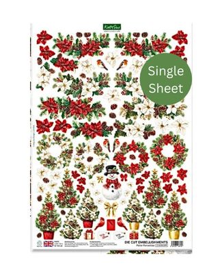 Katy Sue - Petite Poinsettia Single Sheet Katy Sue - Petite Poinsettia Single Sheet
