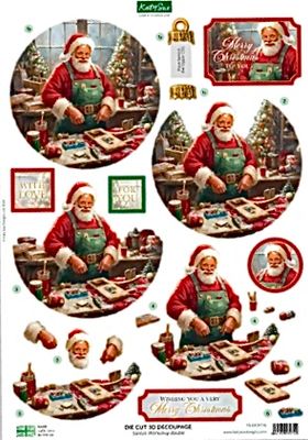 Katy Sue - Santa's Workshop Bauble 3D Topper Single Sheet
