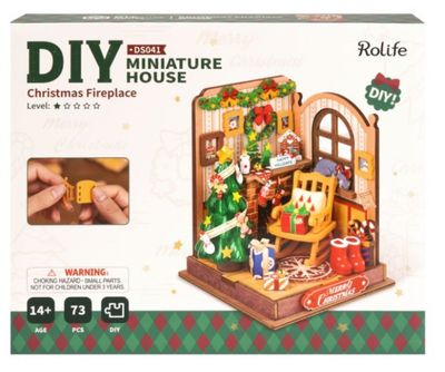 Rolife - DIY Miniature House Kit, Christmas Fireplace