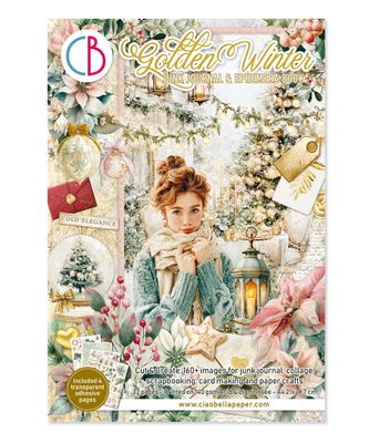 Ciao Bella - Golden Winter Junk Journal &amp; Ephemera A4 32/pgs