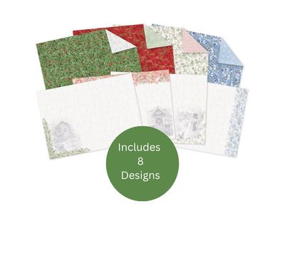 Hunkydory Crafts - An Artist's Garden At Christmas Luxury Card Inserts &amp; Paper 8/pkg