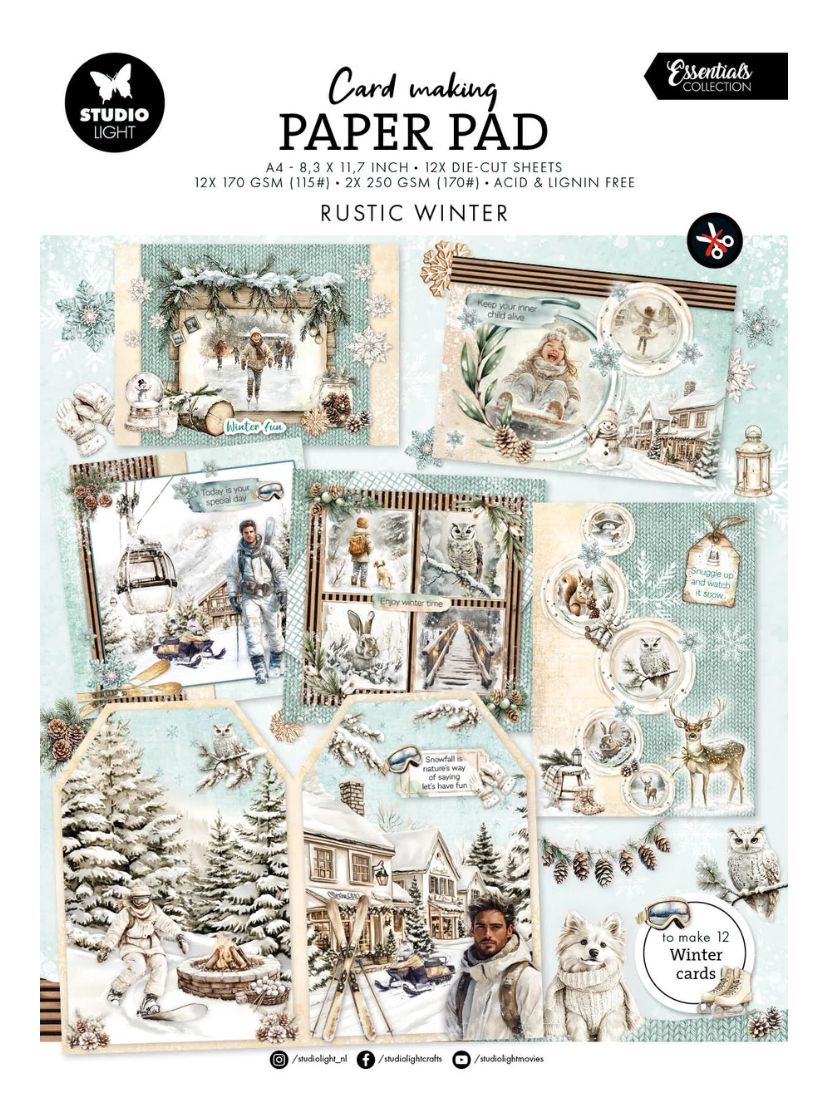 SL Essentials  - Rustic Winter Card Making Pad 14 Sheets