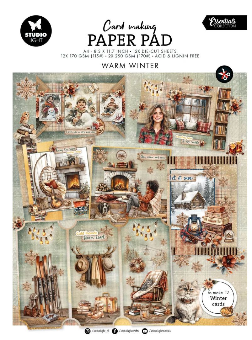 SL Essentials  - Warm Winter Card Making Pad 14 Sheets