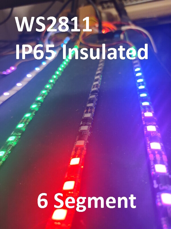WS2811 GRB 12 inch LED Strip 6 Segment (18 LEDs) - Great for apron blades