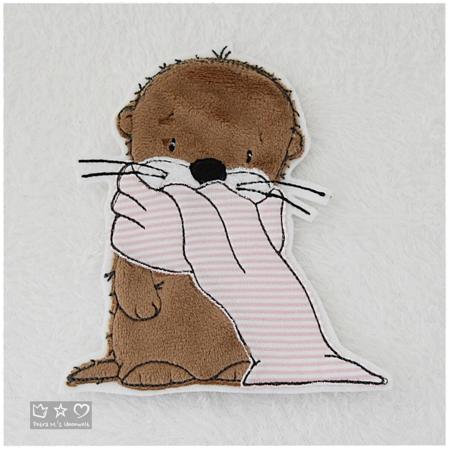 Applikation/Aufnäher 'Otter mit Schal'