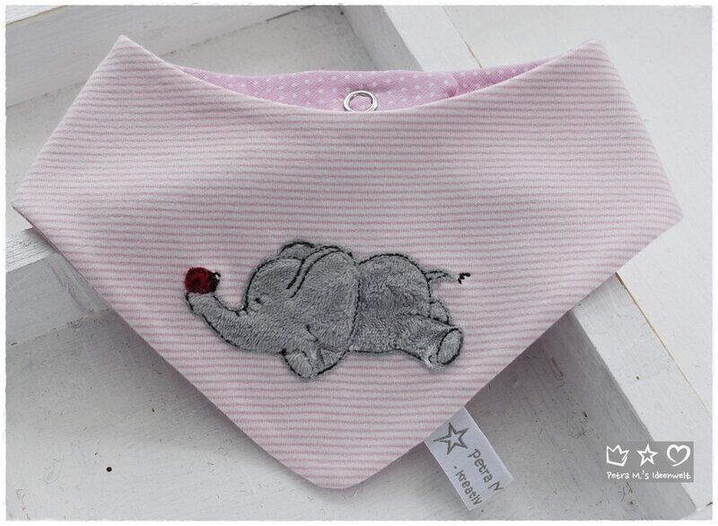 Dreieckstuch 'Elefant mit Käfer'