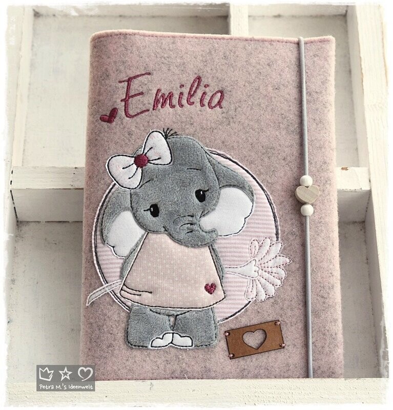 U-Hefthülle 'Fanti mit Blume', personalisierbar