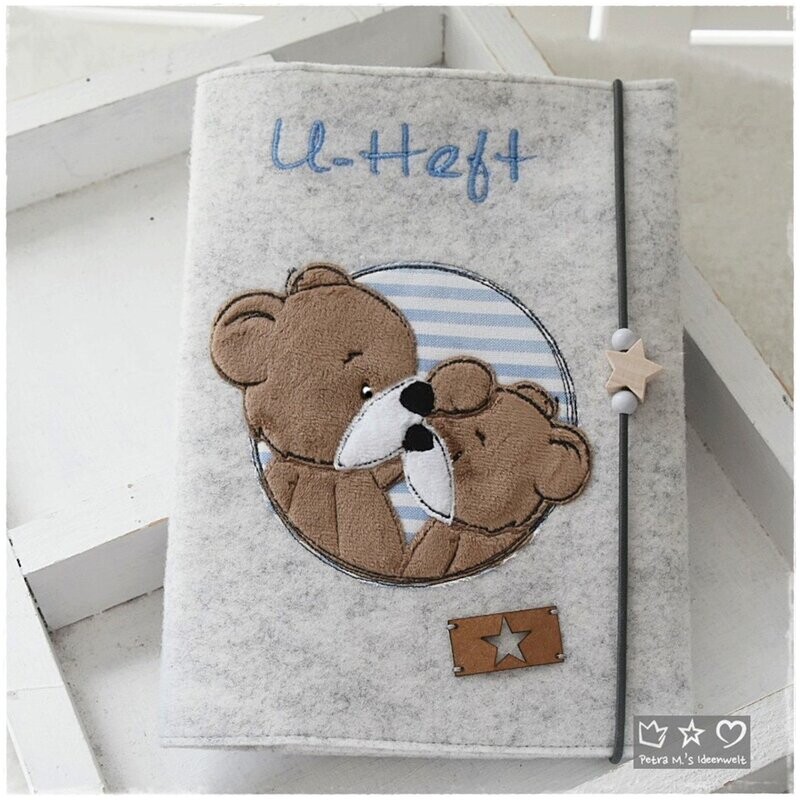 U-Hefthülle 'Button Teddys', personalisierbar