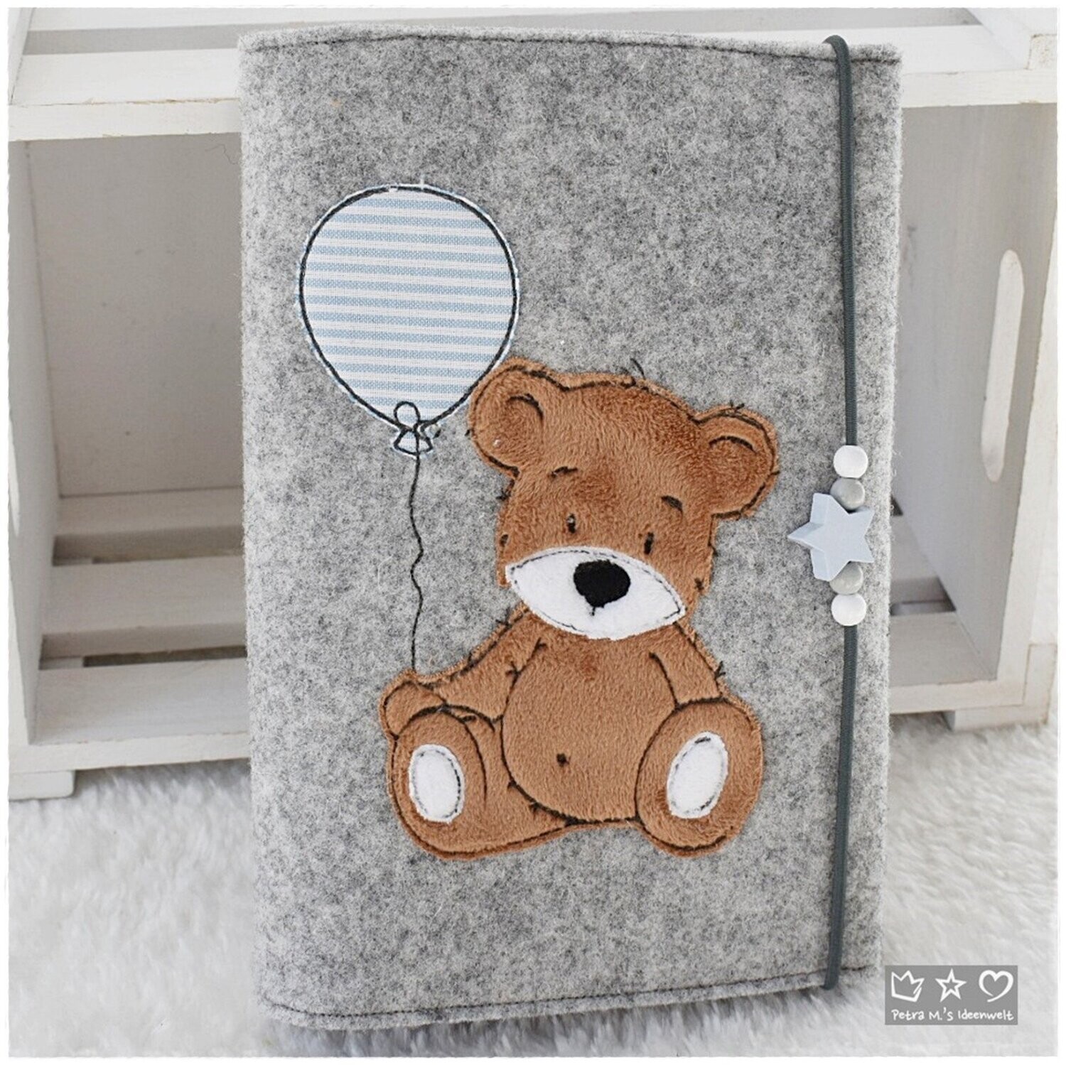 U-Hefthülle 'Teddy mit Ballon', personalisierbar