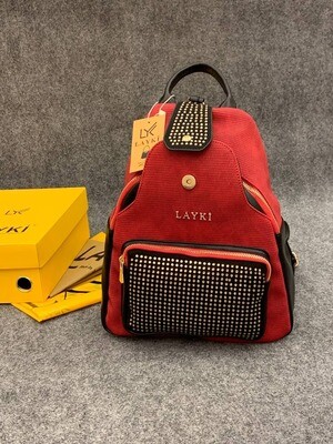 Fabric Ladies Rucksack - Red
