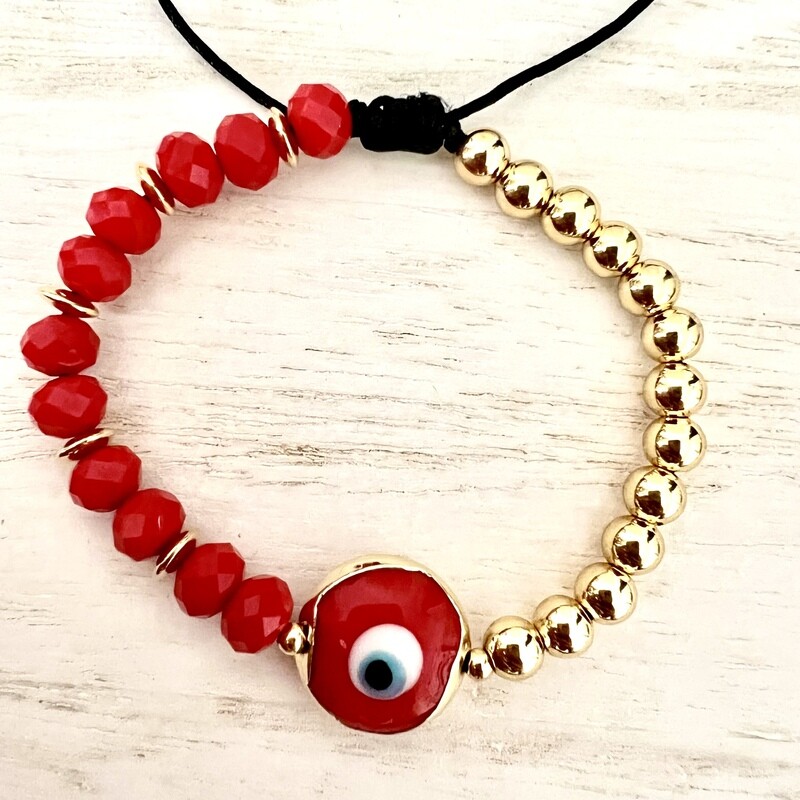 Crystal Bracelet and Coin with Evil Eye