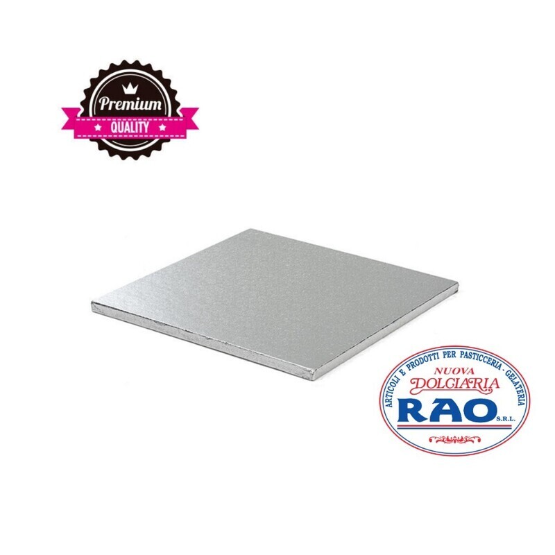 Cake Board Quadrato Argento 30 x 30 Cm