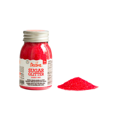 Zucchero Glitterato Colore Rosso 100 Grammi