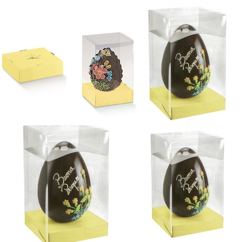 Scatola Acetato Gialla Uovo Pasqua Gr.200