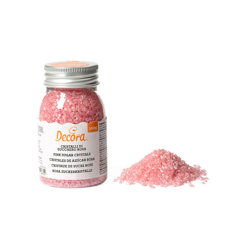 Zucchero Glitterato Colore Rosa 100 Grammi