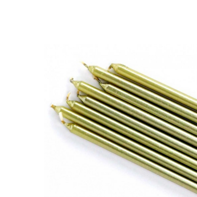 Candele Mezzo Stelo Oro con Base Pezzi 12