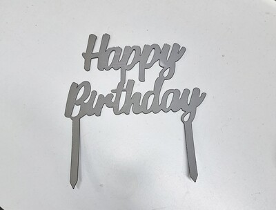 Topper Happy Birthday Argento da 15 cm
