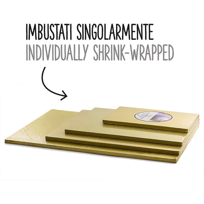Cake Board Rettangolare Oro 30 x 40 Cm