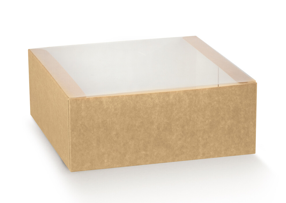 Scatola Dolci con Coperchio Trasparente "Lady" 21 x 21 x 7.5 cm