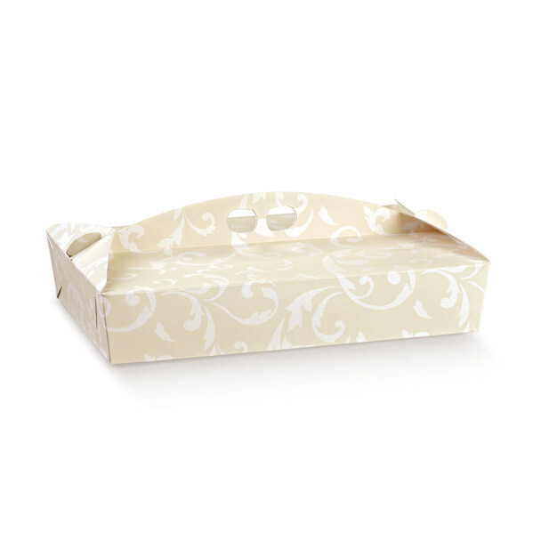 Scatola Portapaste Damascata  Avorio N.1 Mis.21x15