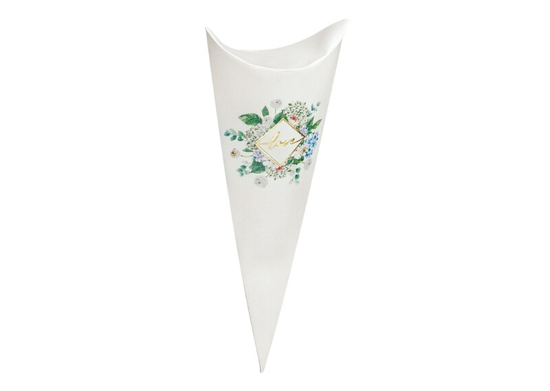 Scatolina Cono Love Verde Wedding  / 10 Pezzi