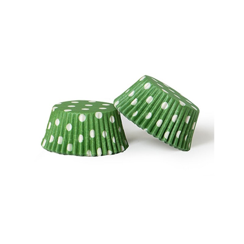 Pirottini Cupcake Verde a Pois Pezzi 50