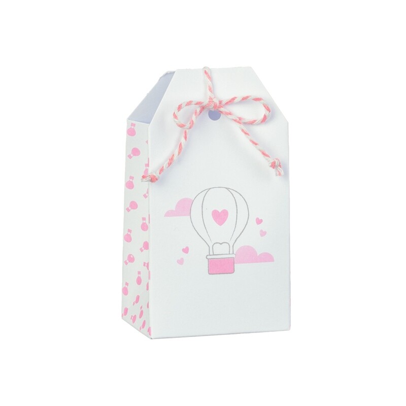 Scatola Portaconfetti Baloon Rosa Blister da 10 Pezzi .
