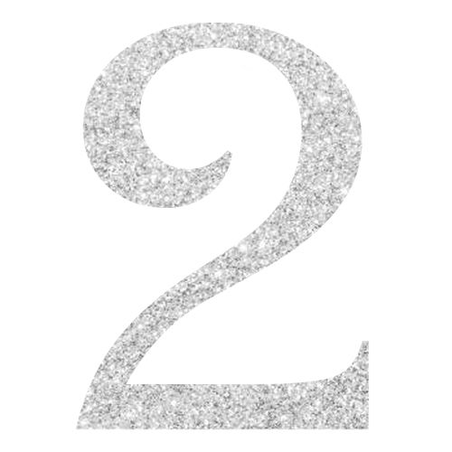 Topper Glitter Numero 2 H 10 cm