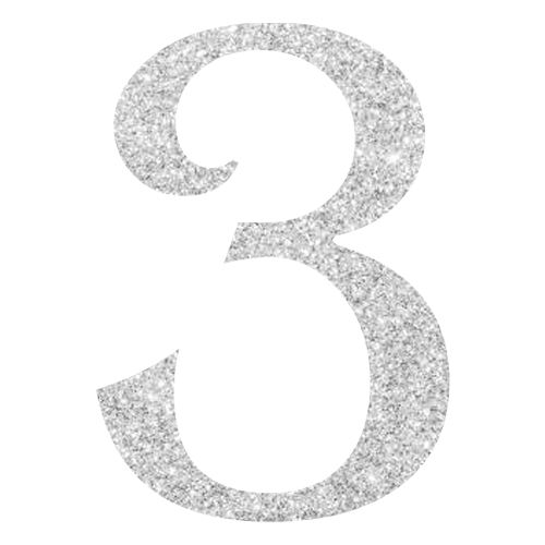 Topper Glitter Numero 3 H 10 cm