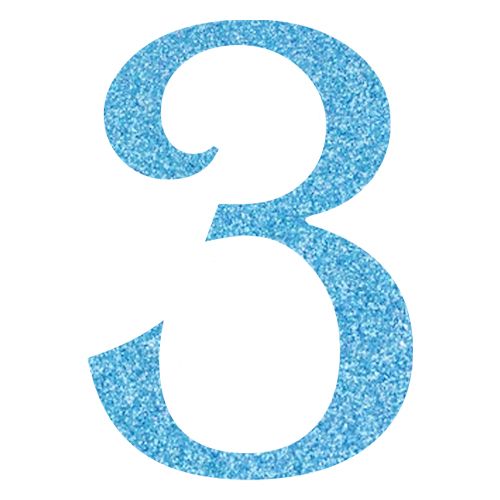 Topper Glitter Numero 3 H 10 cm