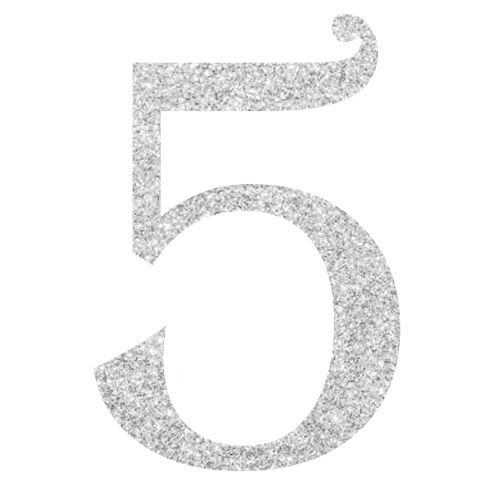 Topper Glitter Numero 5H 10 cm