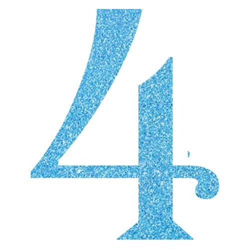 Topper Glitter Numero 4 H 10 cm