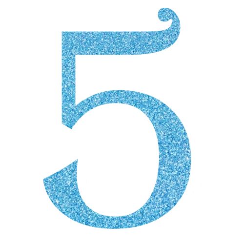 Topper Glitter Numero 5H 10 cm