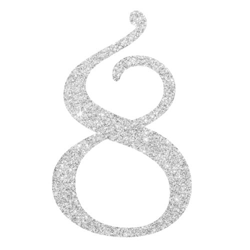 Topper Glitter Numero 8 H 10 cm