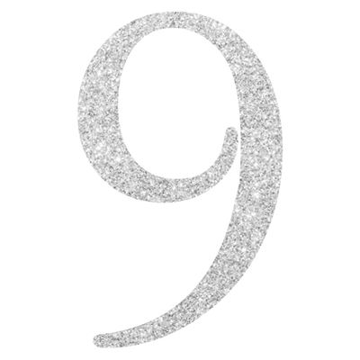 Topper Glitter Numero 9 H 10 cm