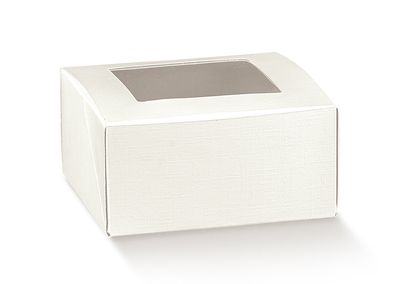 Scatola Dolci Pelle Bianca 12 x 12 x 6 Cm