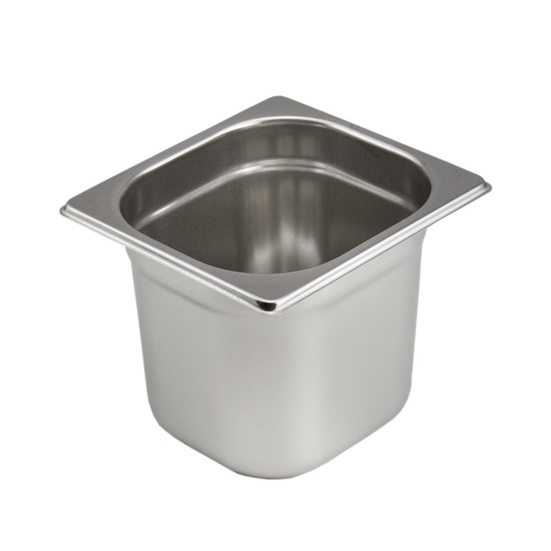 Bacinella GN 1/6 in acciaio 17,6×16,2  h 15 Cm