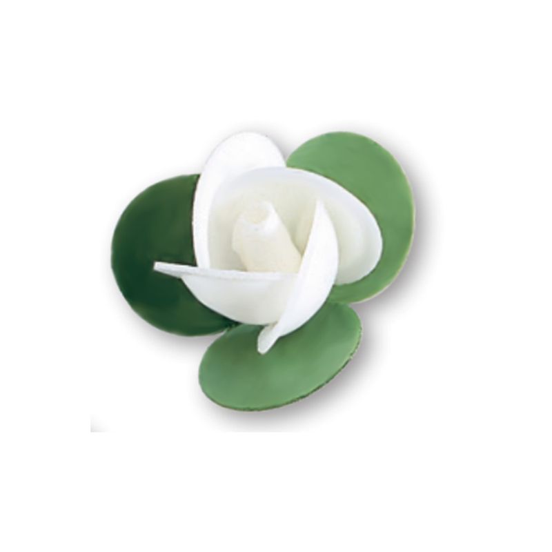 Fiori Boccioli Cialda Bianchi Con Foglia Pezzi 20