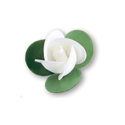 Fiori Boccioli Cialda Bianchi Con Foglia Pezzi 20