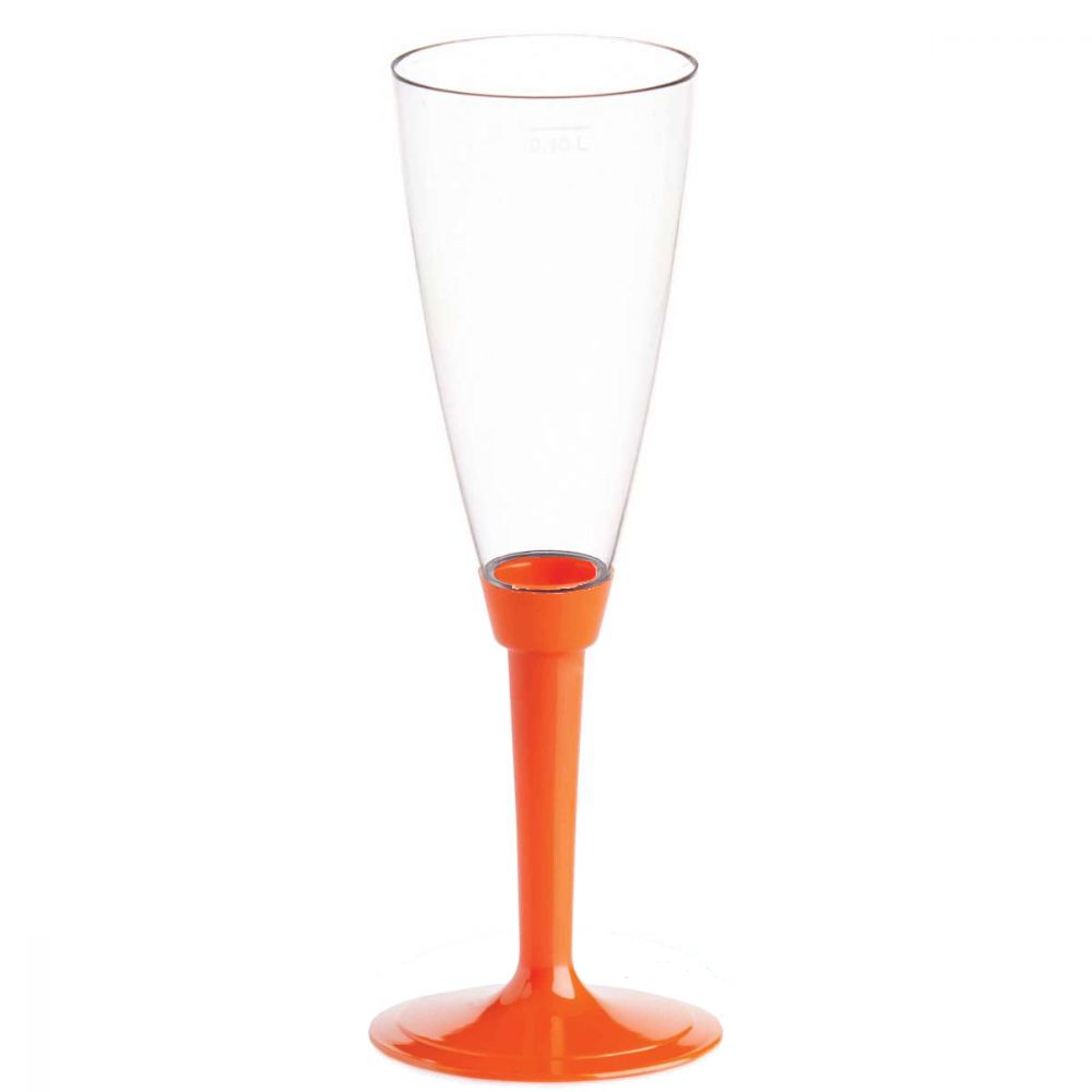 Flute Calici Gambo Lungo Arancio 100 CC 20 pezzi