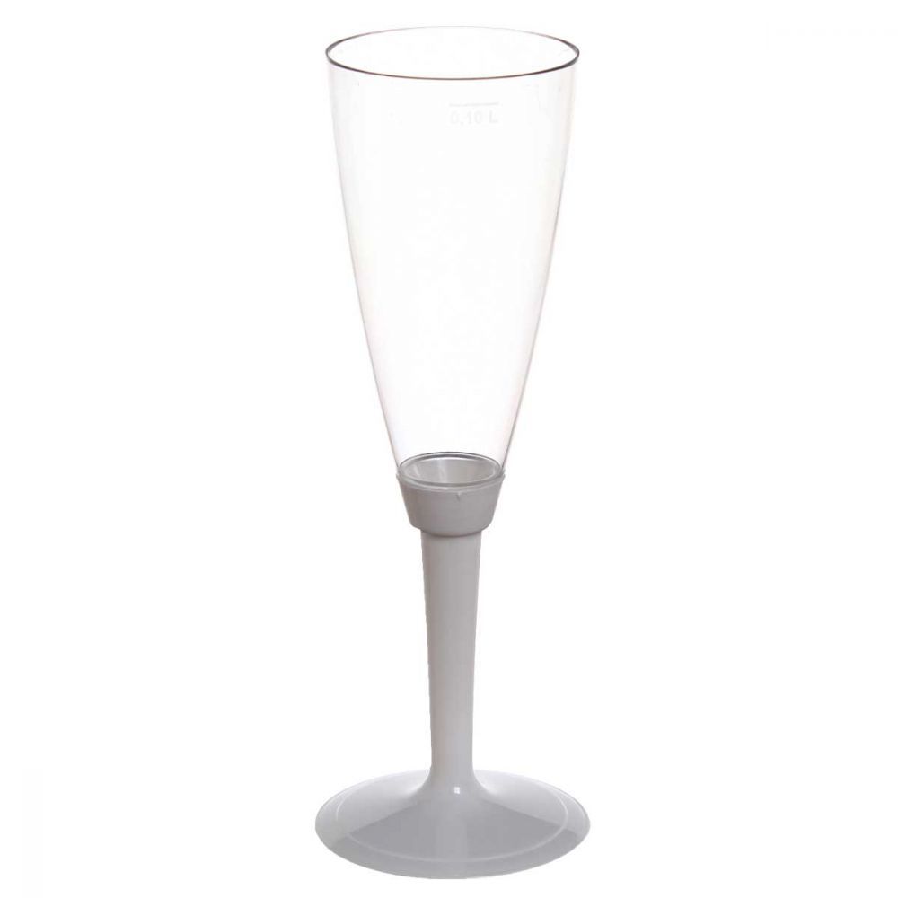 Flute Calici Gambo Lungo Bianco 100 CC 20 pezzi