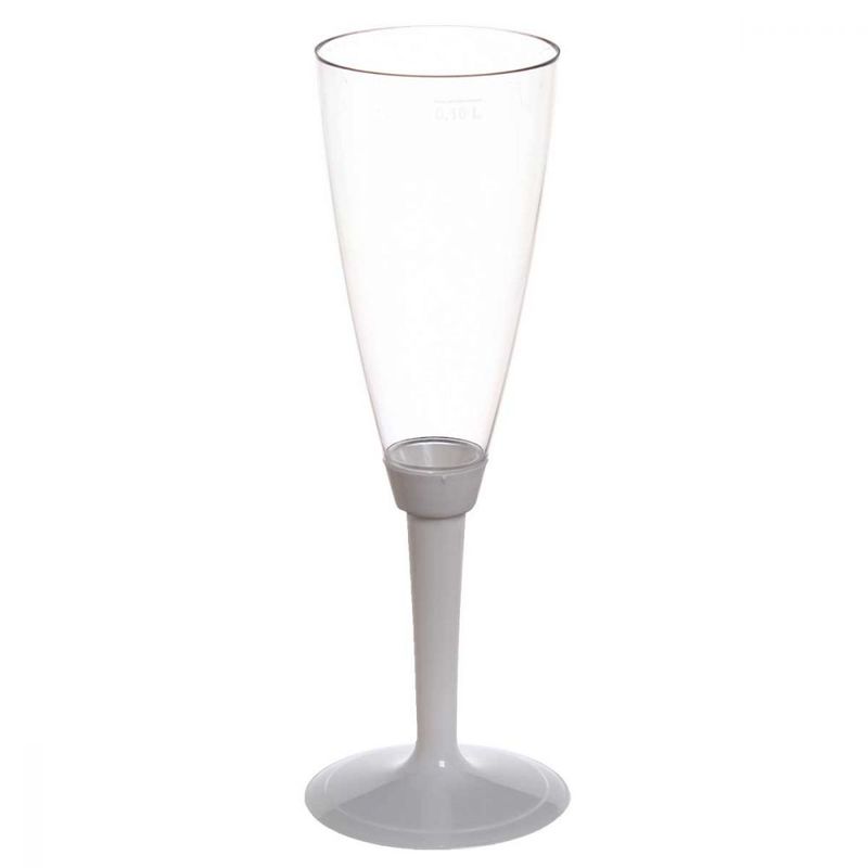 Flute Calici Gambo Lungo Bianco 100 CC 20 pezzi