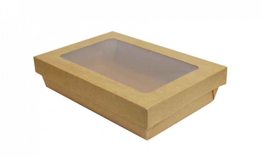 Box Alimenti rettangolare con coperchio e finestra 22.5 x 11.5 x H 5 Cm pz 1