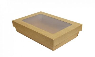 Box Alimenti rettangolare con coperchio e finestra 22.5 x 11.5 x H 5 Cm pz 1