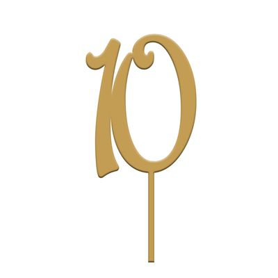 Topper Numero 10 Plexiglass Oro
