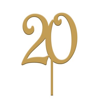 Topper Numero 20 Plexiglass Oro