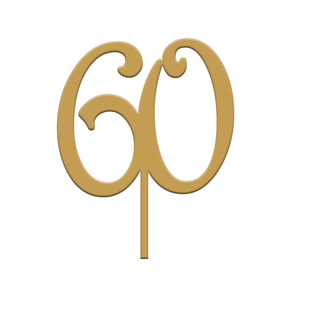 Topper Numero 60 Plexiglass Oro