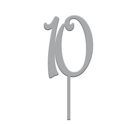 Topper Numero 10 Plexiglass Argento